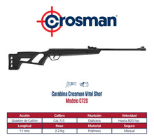 Cargar imagen en el visor de la galería, Carabina Crosman Vital Shot Cal. 5.5 800 Fps Negro 5.5 Mm