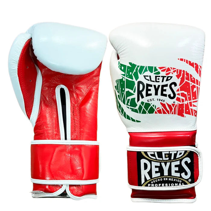 Guantes Cleto Reyes con cierre de contacto en piel TRICOLOR 14 OZ