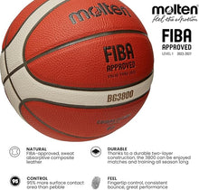 Cargar imagen en el visor de la galería, Balón Profesional De Cuero Para Básquet Molten B7g3800