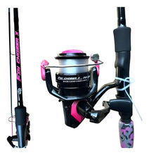 Cargar imagen en el visor de la galería, Caña Pesca Okuma Fin Chaser Rosa 2m 200g 12lb Acción Media Rosa Chicle
