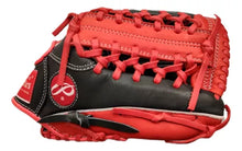Cargar imagen en el visor de la galería, Manopla Guante Béisbol Palomares Negro Rojo Piel Jardín 13
